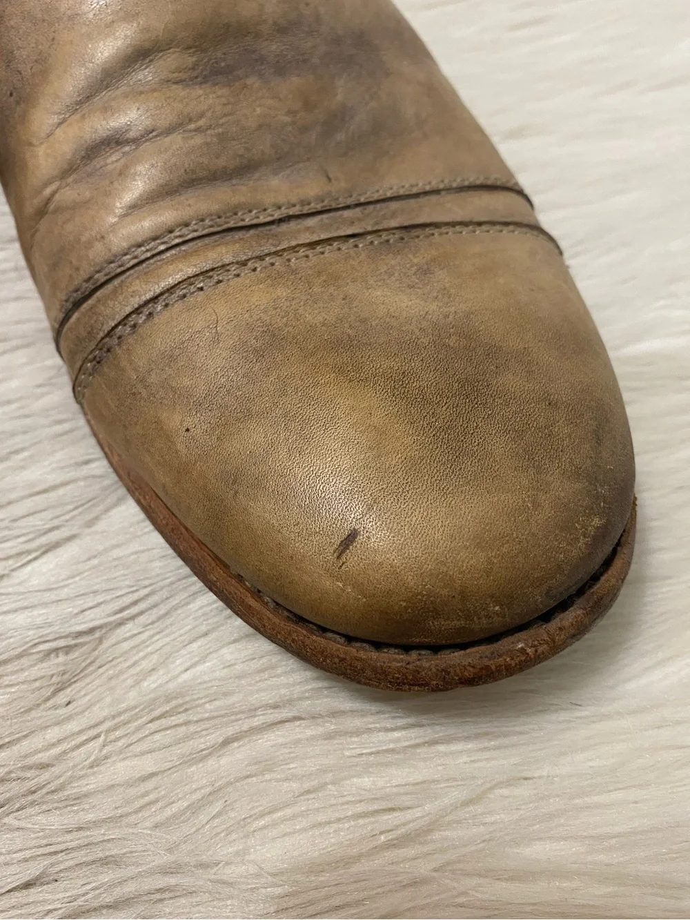 Bed Stu Men’s Light Tan Distressed Slip on Casual Loafers Western 13